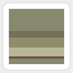 A well-made composition of Purplish Brown, Grey Brown, Camouflage Green, Sage and Brown Grey stripes. Sticker